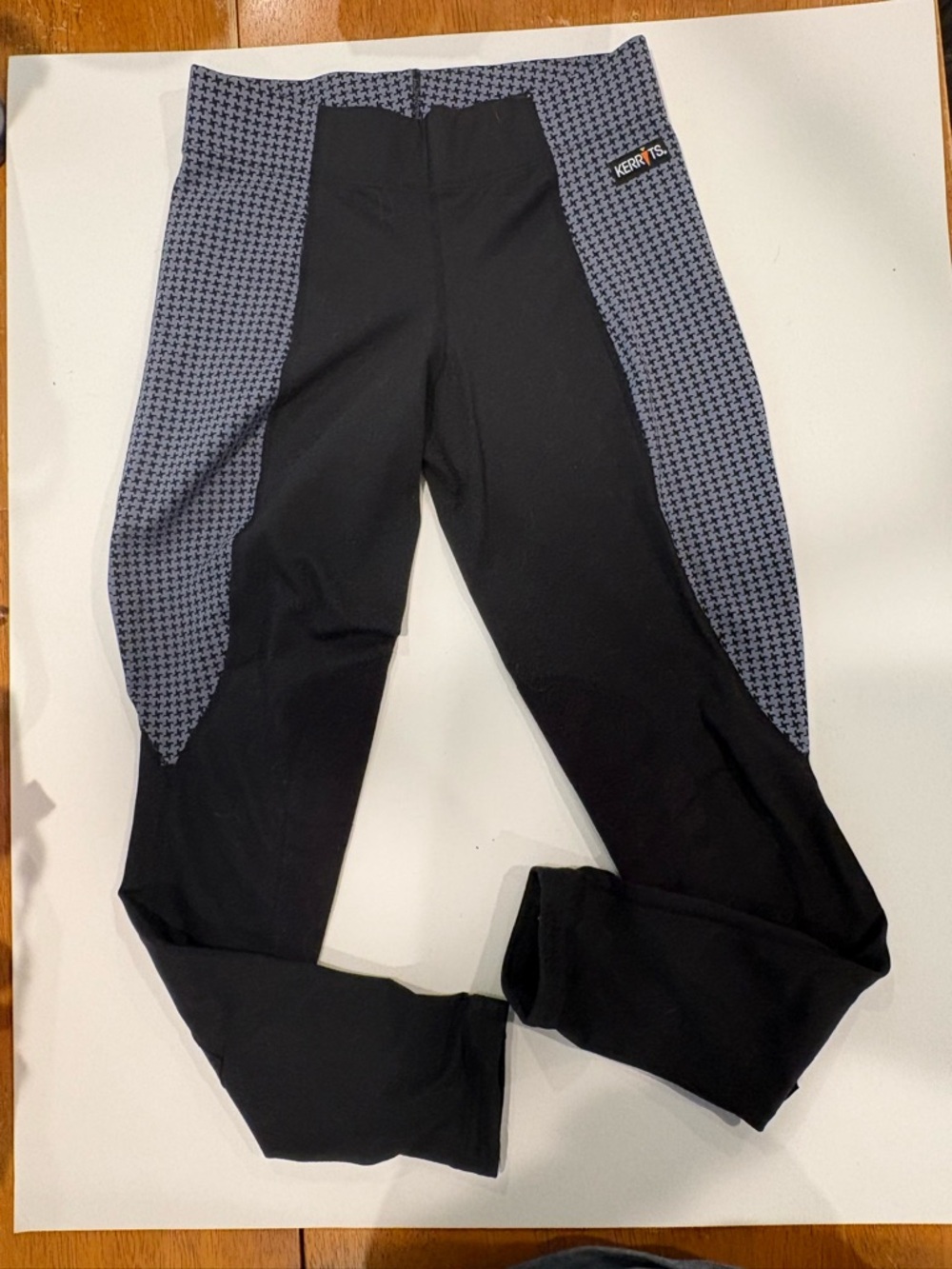 Kerrits Men’s Black Joggers with Gray Houndstooth Side Panels size S Excellent